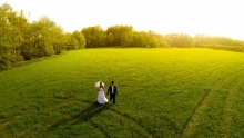 Drone camera in wedding photography